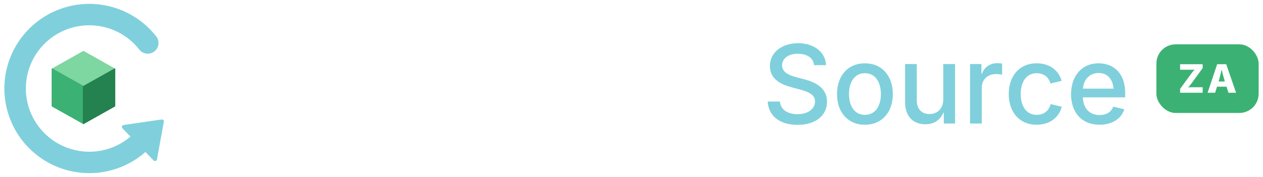 Horizontal reversed logo on charcoal